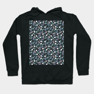 Romantic Tulip Night Garden floral pattern black ver Hoodie